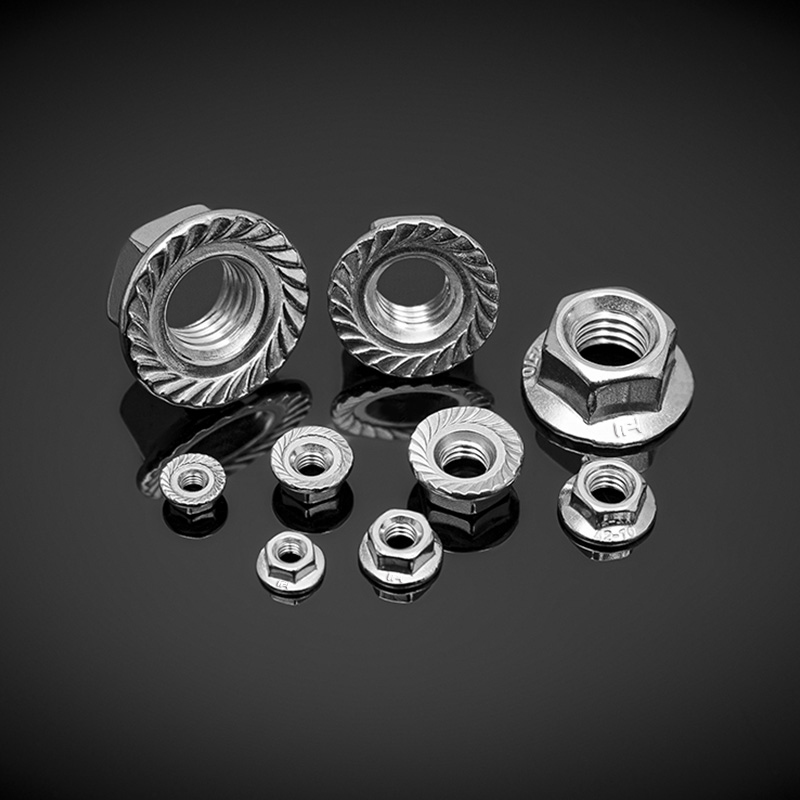 مهره فلنج شش گوشه از جنس استنلس استیل DIN 6923